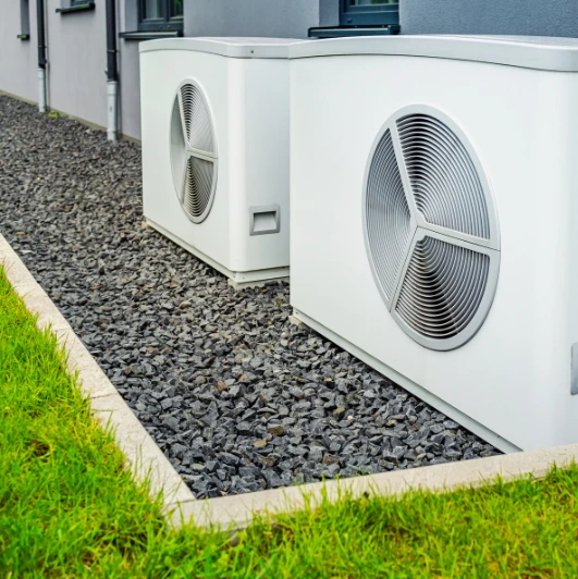 Air source heat pump installation in Westbridge