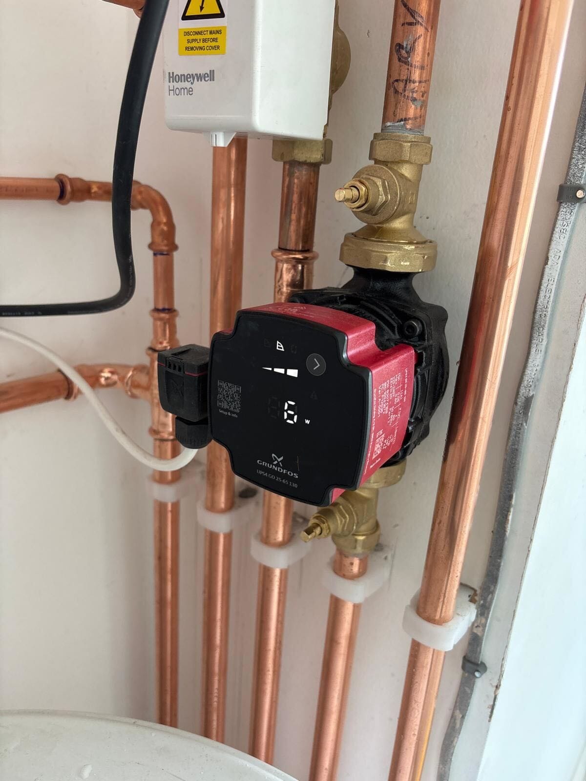 New central heating circulator pump installed on a boiler system in Chippenham
